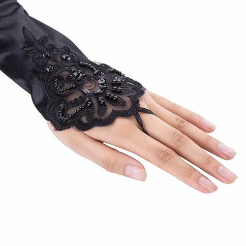 Guantes Largos de Ópera Sin Dedos Noche Fiesta Nupcial Guantes para Disfraz de Halloween - Imagen 3 de 10
