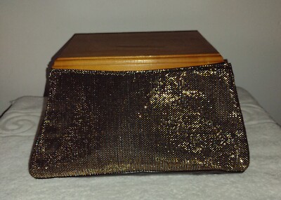 CLUTCH  EVENING GOLD SILVER MAKEUP LANCOME PARIS Purse