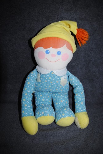 PELUCHE DOUDOU POUPÉE chiffon rouge blanc Mundia Christine et Cécile Vintage EUR 31,50 - FR