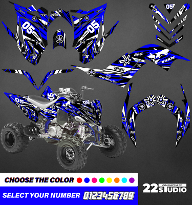 Kit Graphique Autocollants Pour Yamaha Raptor 700 2006-2013 - Neuf