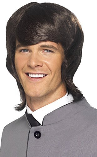 Smiffys '60s Male Mod Wig, Brown - Picture 1 of 1