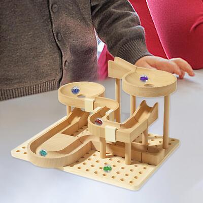 Holzschiene Marmor Spielzeug Pädagogische Bausteine Kreative Hobbys Spielzeug Gehirn