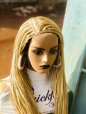 Braided Wig Box Braids Wigs For Black Women, Knotless Braids, Lace Front, Blonde