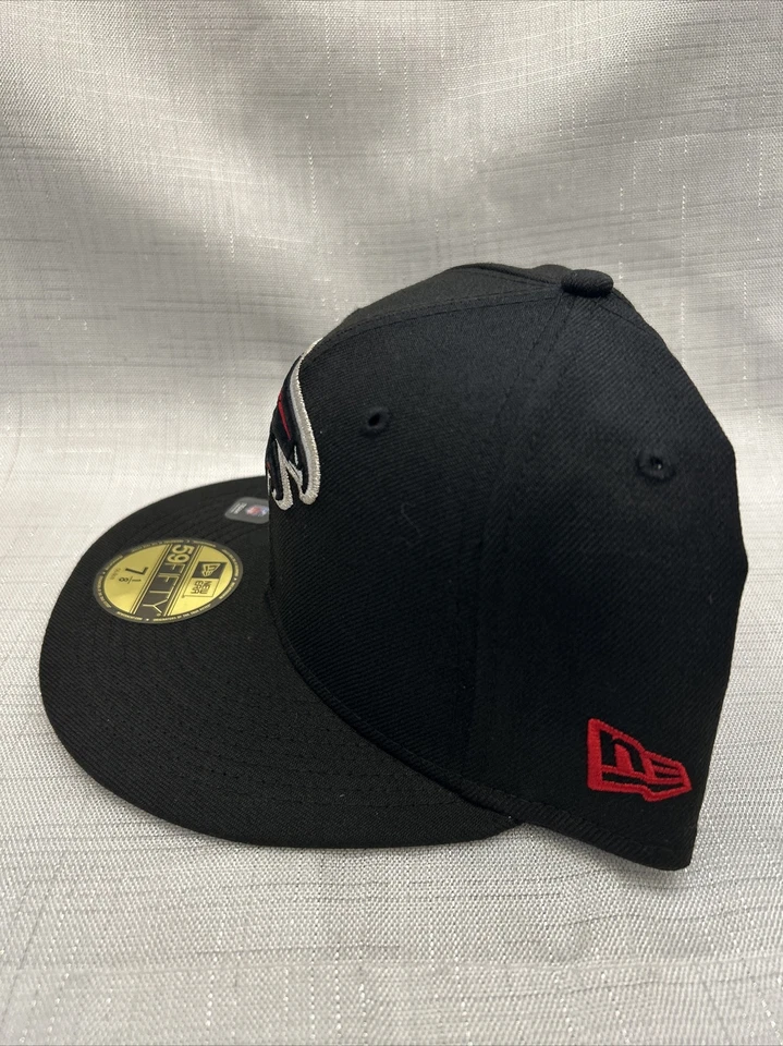 New Era NFL Atlanta Falcons Negro 59FIFTY Gorra Ajustada, Gorra, Nueva Talla 7 1/8 Foto 3 de 4