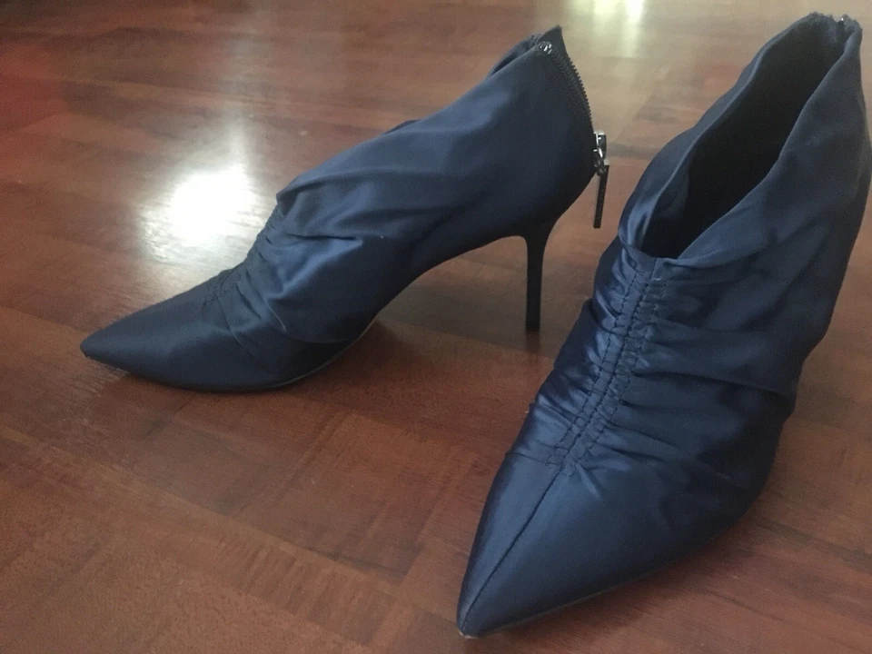 Bottines boots ZARA satin Bleu - T. 38 COMME NEUVES - Photo 2/4