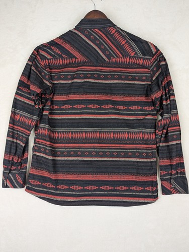 Camicia Rock And Roll Denim Western Aztec manica lunga uomo XL perla snap - Foto 4 di 8