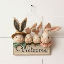 Welcome Bunny Hanging Sign