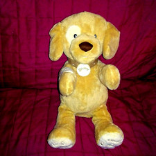 Baby Gund SPUNKY Animated Talking Puppy Velour Soft Tan Light Brown 14in Plush