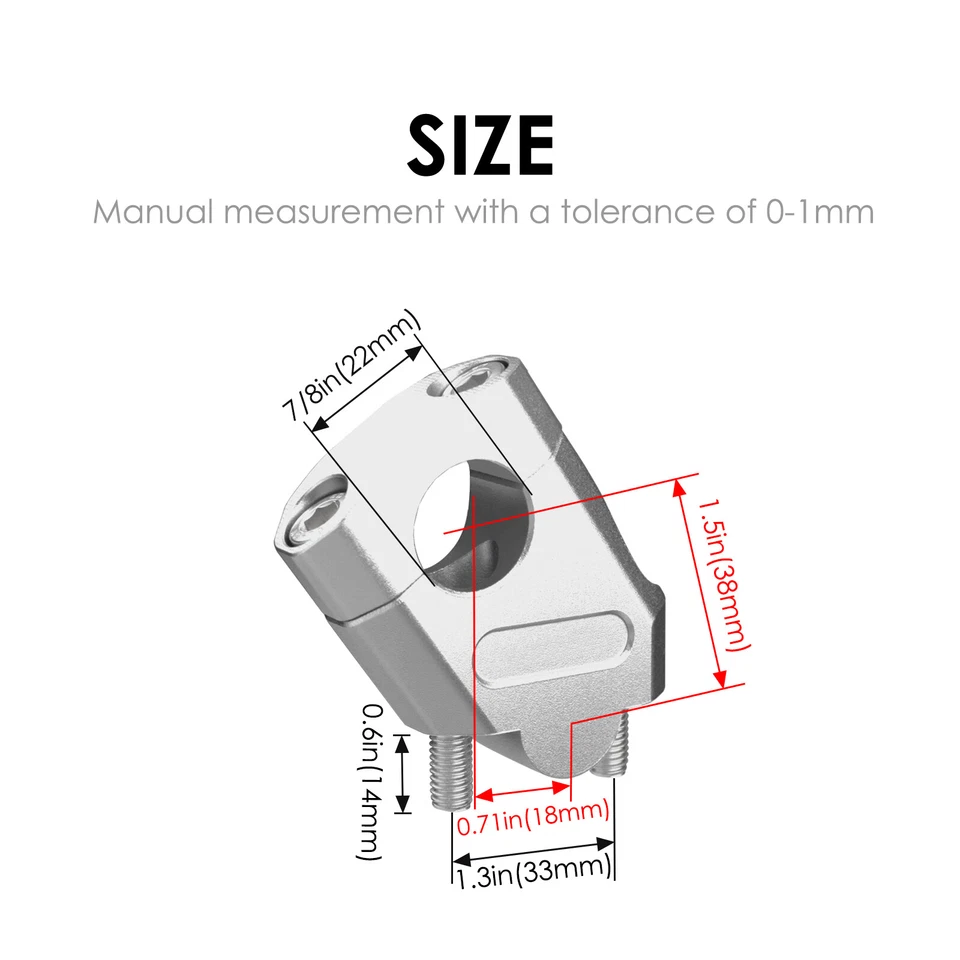 CNC 22mm 7/8'' Universal Handlebar Riser Mount Clamp Bracket Extend For Yamaha - Image 2 of 4
