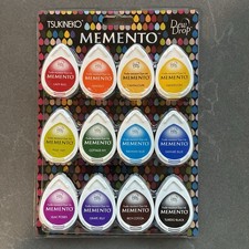 Memento Dew Drops Fade Resistant 12-Piece Dye Inkpads Assortment, NEW UNOPENED