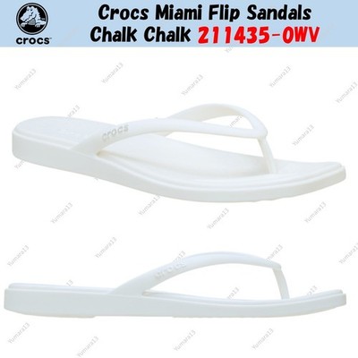 Crocs Miami Flip Sandals Chalk Chalk 211435-0WV Unisex Size