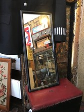 Antique Early 20th Century Ebonised Tailors Mirror Foxed Mercury Glass Plate