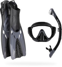 Cressi Adventure Set, Black/Graphite, L/XL Large-X-Large, Black/Graphite