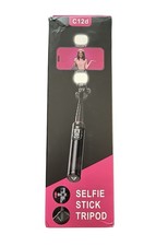 Black Selfie Stick Tripod With 2 Lights, 53 Height, Remote Control Rechargeable