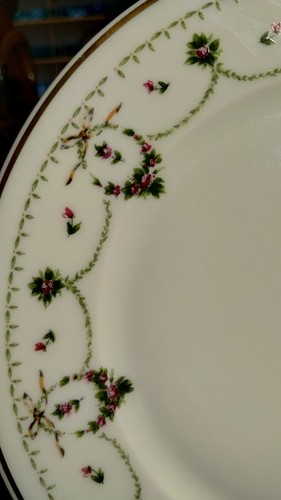 eight charles field limoges 7.5" plates floral garland pattern never used - Picture 2 of 3
