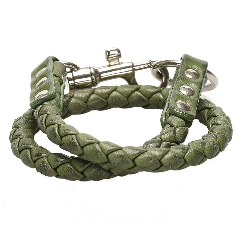 Pulsera Intrecciato Cuero Verde Bottega Veneta Unisex Longitud Total 37cm Nueva Foto 3 de 4