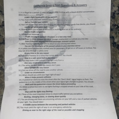 permit test study guide california