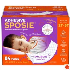 Sposie Booster Pads with Adhesive For Overnight Diaper Leak Protection - 84ct