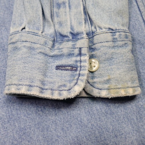 Polo Ralph Lauren De Colección Para Hombres Grande Camisa Grande Azul Denim Cambray Con Botones - Imagen 4 de 15