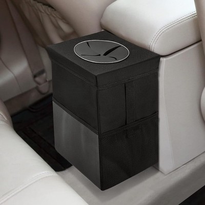 Lidded Car Trash Can - 2.6 Gallon Large Capacity Multi-Purpose Trash Can