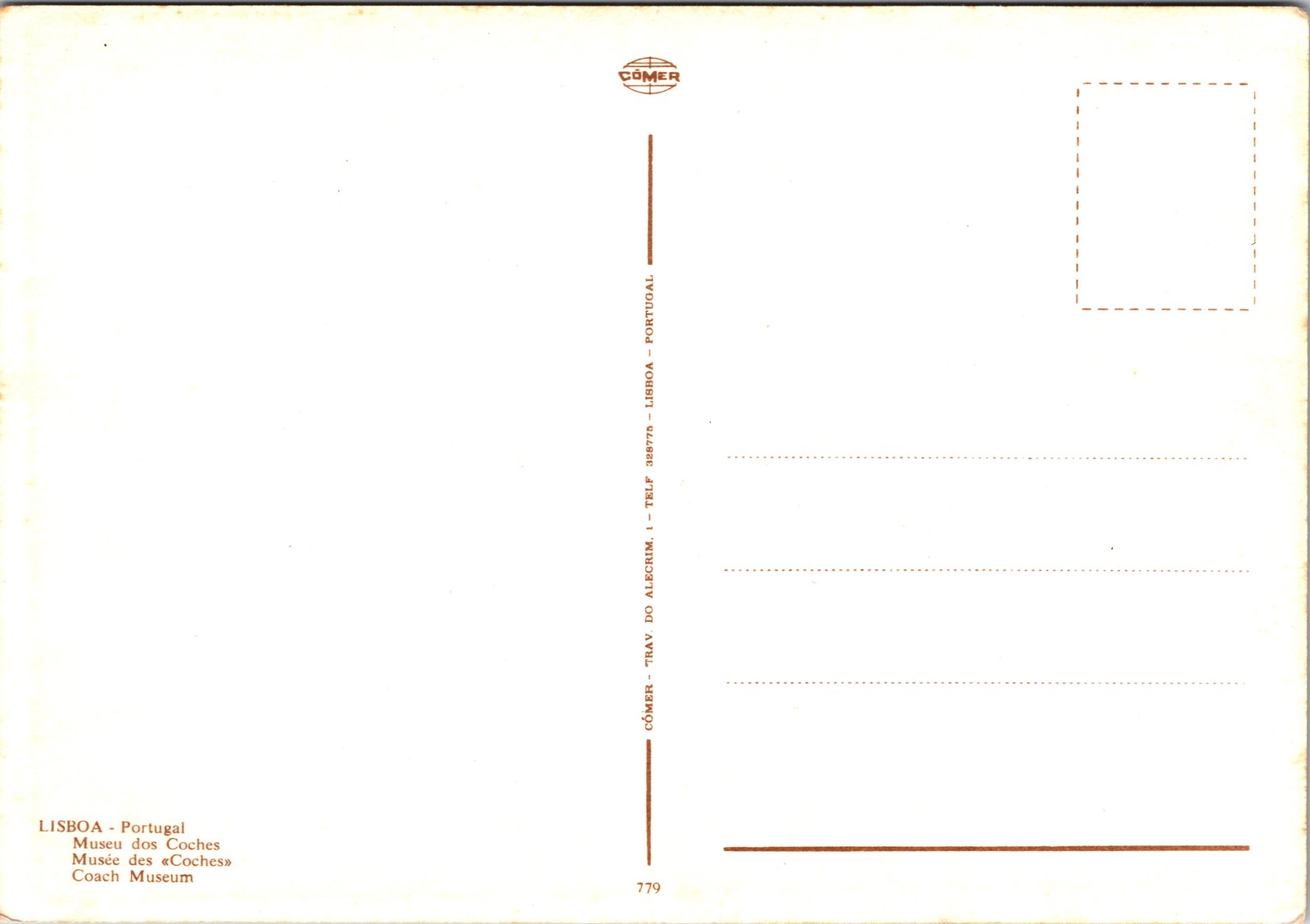 Postcard Portugal Lisbon horse Coach Museum multiview thumbnail 2