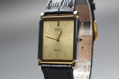 [N NEUWERTIG] 1987 Seiko Dolce 7730-5020 Vintage Quartz Square Herrenuhr...