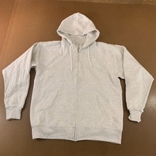 Hanes Ultimate Cotton Adult Size Medium Light Heather Gray Full Zip Hoodie New