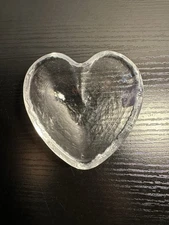 Simon Pearce Highgate Vintage Glass Art Heart Trinket Dish Jewelry Signed