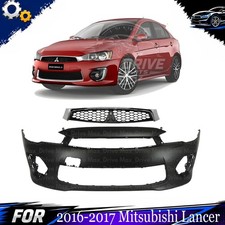 Front Bumper Cover Fascia Grille Assembly Kit For 2016-2017 Mitsubishi Lancer Front Bumper Cover Fascia Grille Assembly Kit For 2016-2017 Mitsubishi Lancer