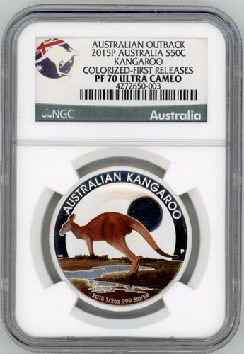 2015 Australia Outback  1/2oz Silver Colored Kangaroo NGC PF 70 FR