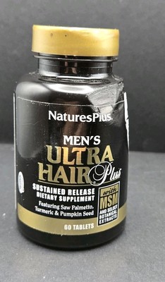 NaturesPlus ~  Men s Ultra Hair Plus ~ W/ MSM ~ 60 Tabs ~ Sealed ~ Exp.09/2027