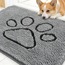 OLANLY Dog Door Mat for Muddy Paws 30X20, Paw Print Design, Absorbs Moisture and