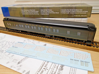 Walthers HO #10317 Southern Pullman Heavyweight+Metal Wheels+Scale Coupler MIB