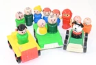 Vintage Fisher Price Little People Figures Cars Dog Baby Lot 15 Pcs