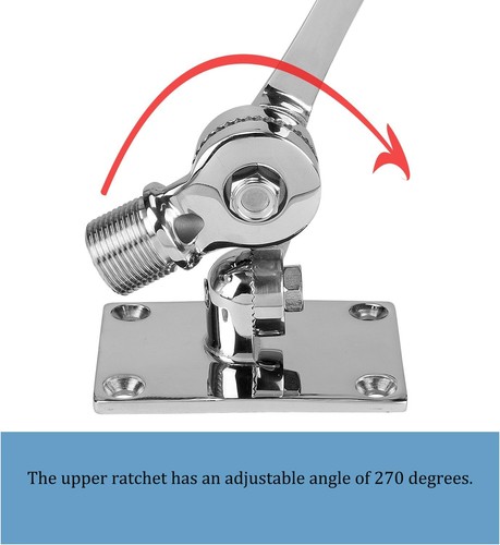 TINGZHIGO Marine VHF Antenna Mounts, Adjustable Base Mount Silver - Zdjęcie 5 z 7