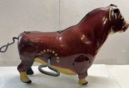Tin-litho Disney 1938 Marx FERDINAND The Bull Tin Wind Up Toy 8” Long   Working!