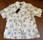Diane Gilman Short Sleeved White Black Flowers Stretch Jean Jacket Size M — photo 3