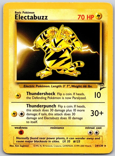 Electabuzz 24/130 Pokemon Base Set 2 Moderately Played