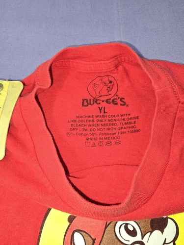 Buc-ee's Classic Logo Red Youth Size Large T-shirt Tee - Picture 5 of 5