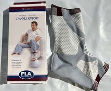 FLA Prolite 3D Left Ankle Support Braces White/Gray Left Foot Medium