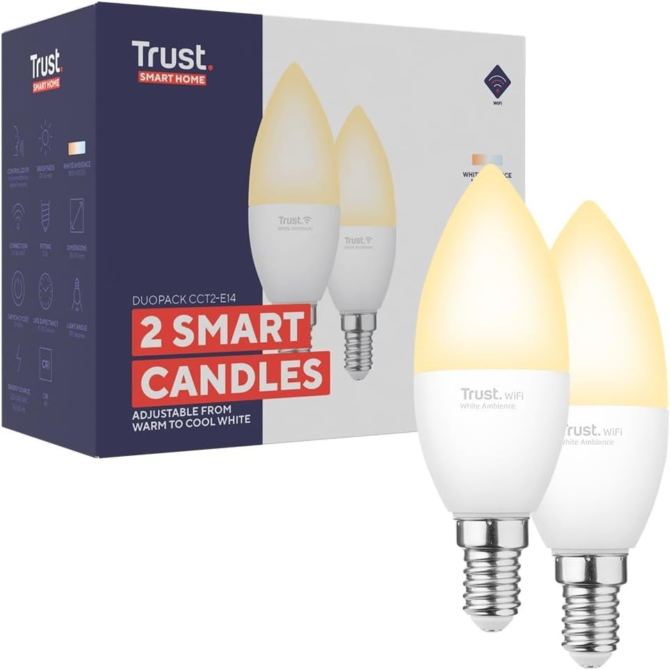 Trust Wifi E14 Smart Bulb Dimmable Candle Bulb Works Alexa Google Home New