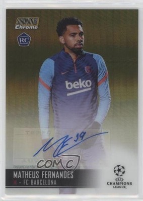 2020 Stadium Club Chrome UEFA Champions League 28/50 Matheus Fernandes Auto nd3