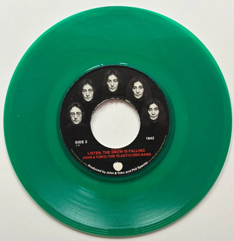 John Lennon & Yoko 45 Happy Xmas Green Vinyl - Image 2 of 2