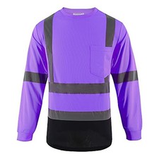 Hi Vis Shirts Long Sleeve ANSI Class 3 High Visibility Shirts Black Bottom Sa...