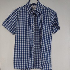 Brutus Shirt Mens Small Navy Check Trimfit Casuals Mod Ska Terrace Skinhead 