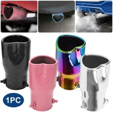 2.5" Stainless Steel Heart-Shaped Exhaust Pipe Tip  Car Inlet Tailpipe Muffler