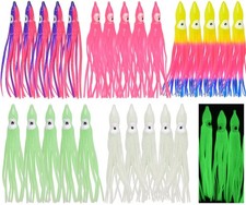 "Squid Skirts Trolling Lures  Soft Glow Bait for Saltwater Bass & Trout