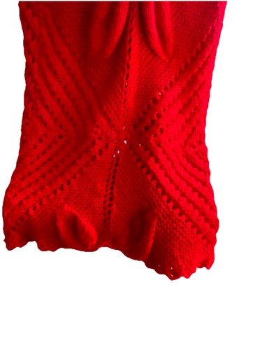 Handgefertigtes rotes Vintage Häkel Maxikleid von Henrietta Tanuska Beverly Hills CA - Bild 8 von 15