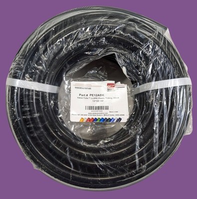 ATP 1/2'' OD 100' Value-Tube LLDPE Black Plastic Tubing