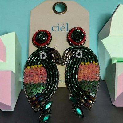 Ciel Beaded Parrot Earrings NEW Summer Paradise